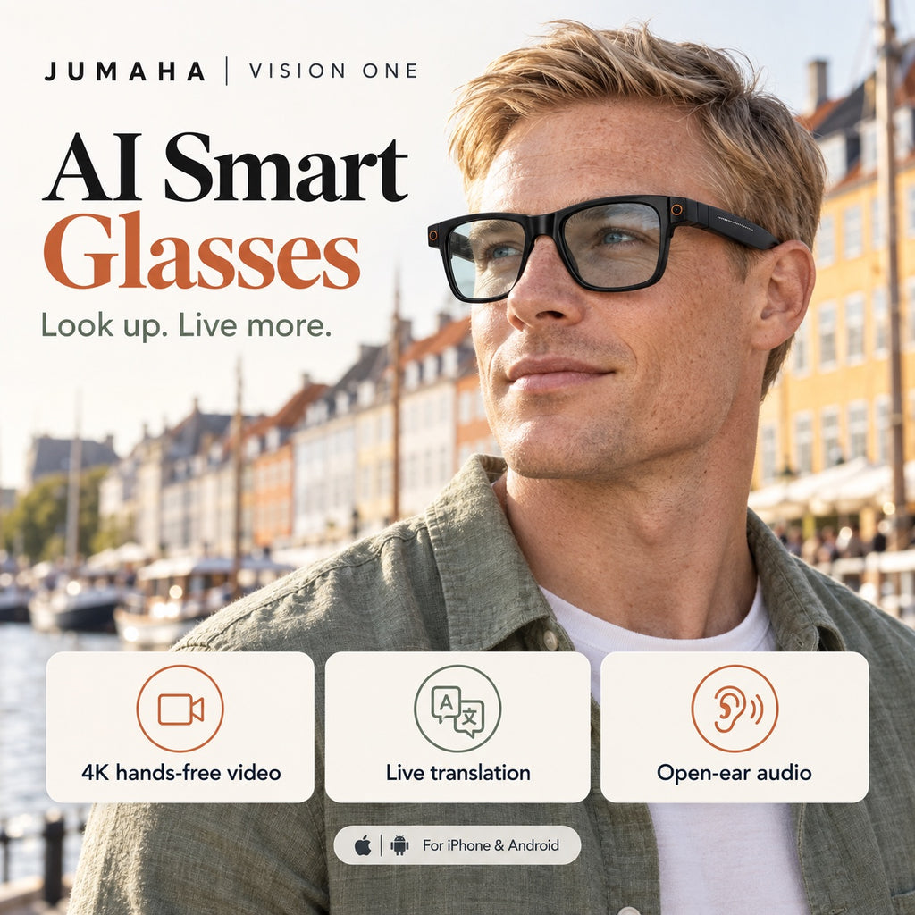 AI Smart Glasses — 4K Recording, Live Translation & AR Navigation